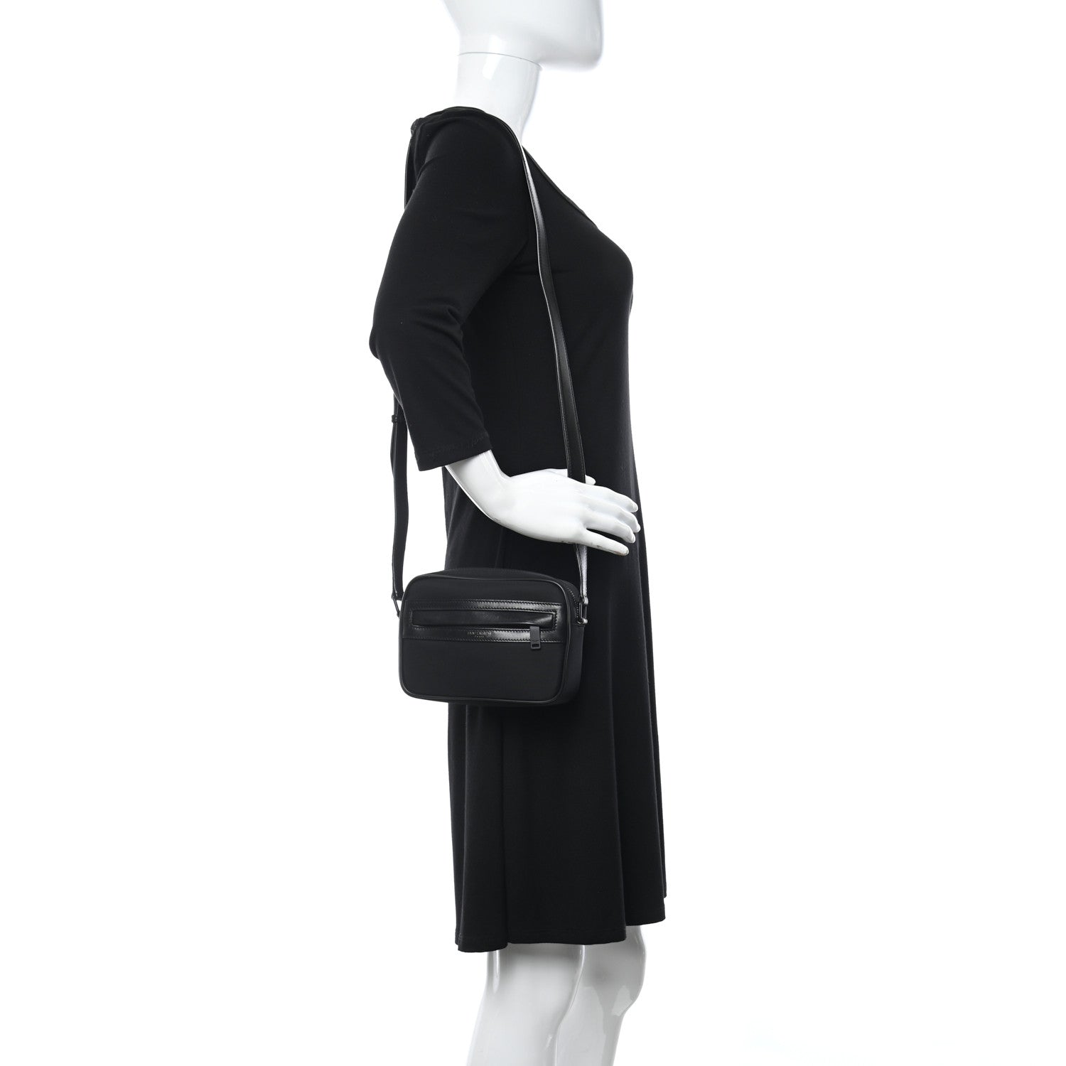 Saint Laurent Lambskin Nylon Small Camp Camera Bag Black 2 of 13