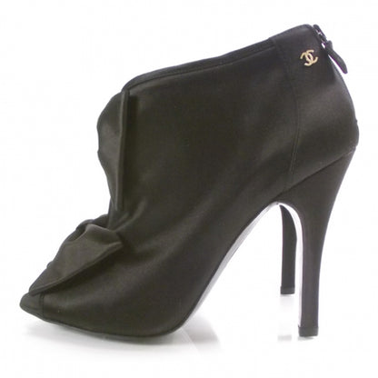 Chanel Satin Bow Boots 40 Black 2 of 7