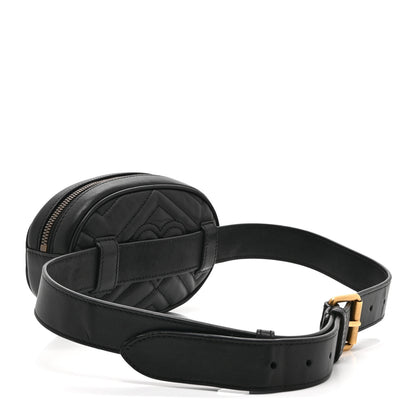 Gucci Calfskin Matelasse GG Marmont Belt Bag 85 34 Black 3 of 12