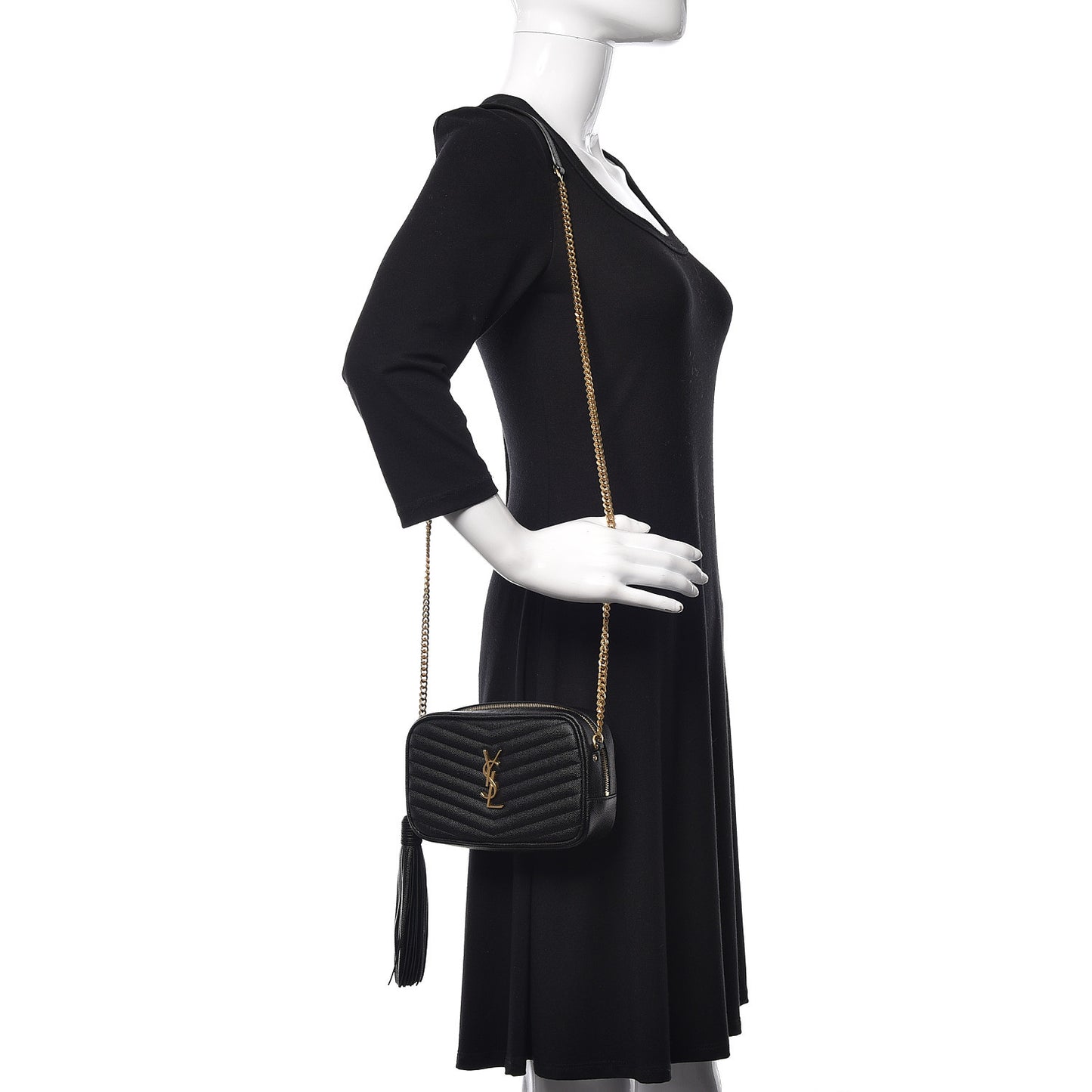 Grain De Poudre Matelasse Monogram Mini Lou Camera Bag Black