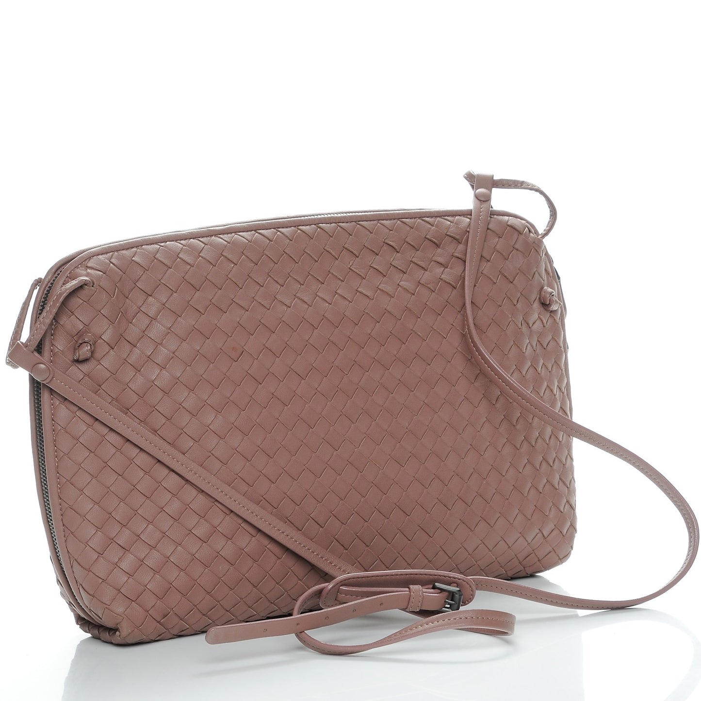 Nappa Intrecciato Pillow Crossbody Messenger Dusty Rose