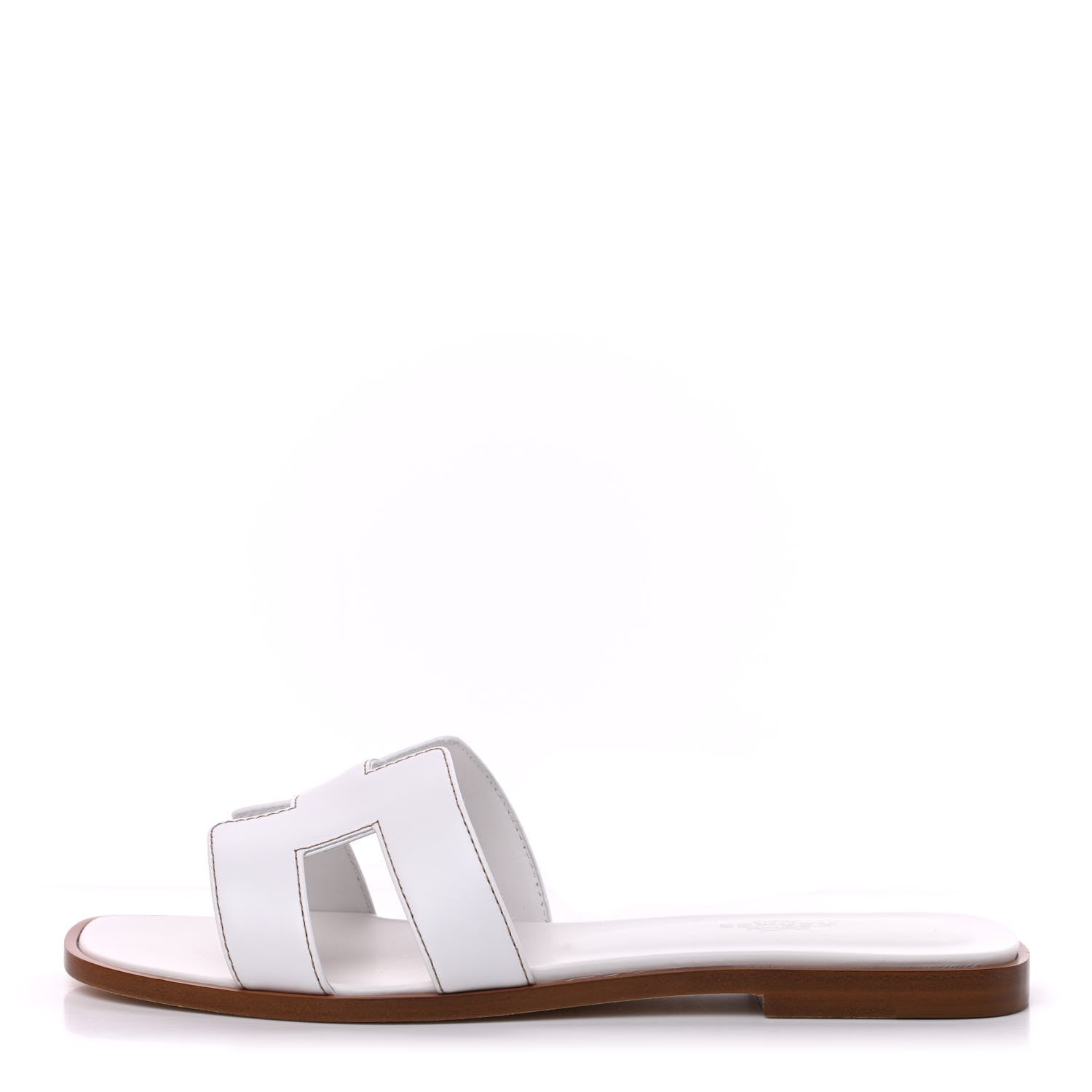 Hermes Box Calfskin Oran Sandals 38 White 1 of 9