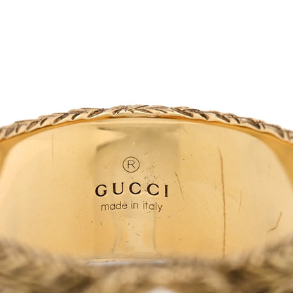 Gucci 18K Yellow Gold Interlocking G Arabesque Ring 55 7.25 4 of 6