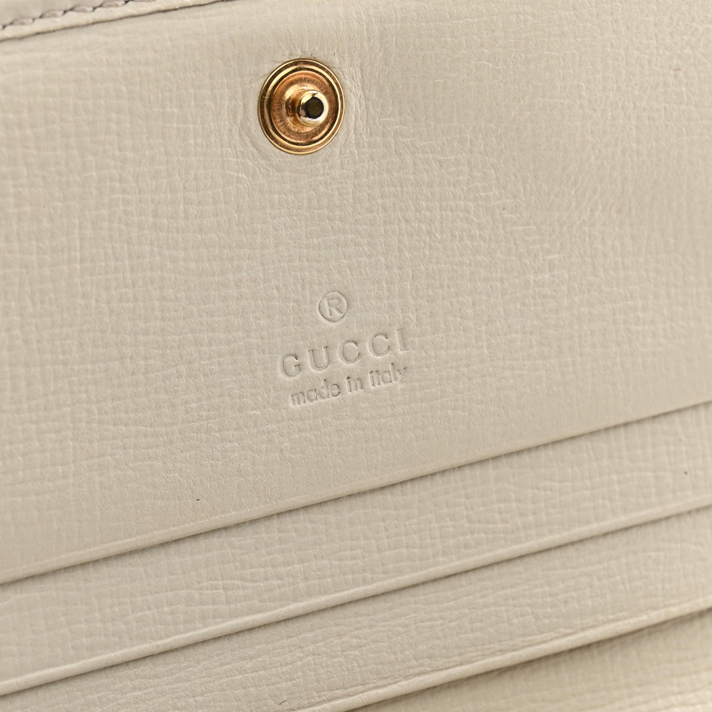GG Supreme Monogram Azalea Calfskin Horsebit 1955 Card Case Wallet Beige Ebony Mystic White
