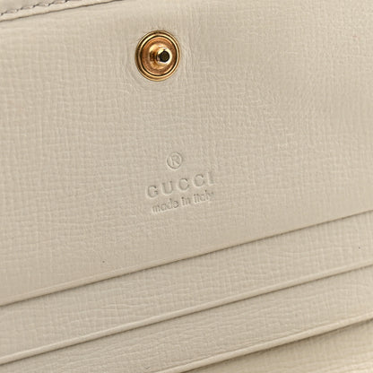 Gucci GG Supreme Monogram Azalea Calfskin Horsebit 1955 Card Case Wallet Beige Ebony Mystic White 6 of 14