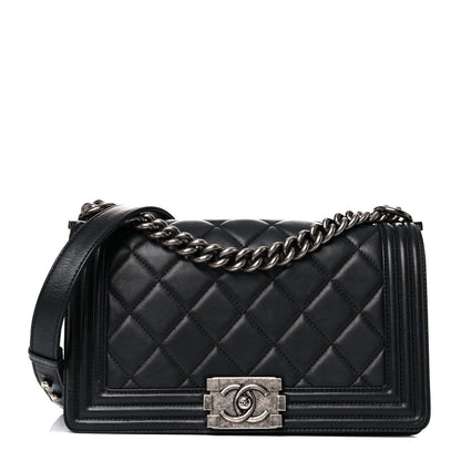 Chanel Calfskin Quilted Medium Boy Flap Black 1 of 24