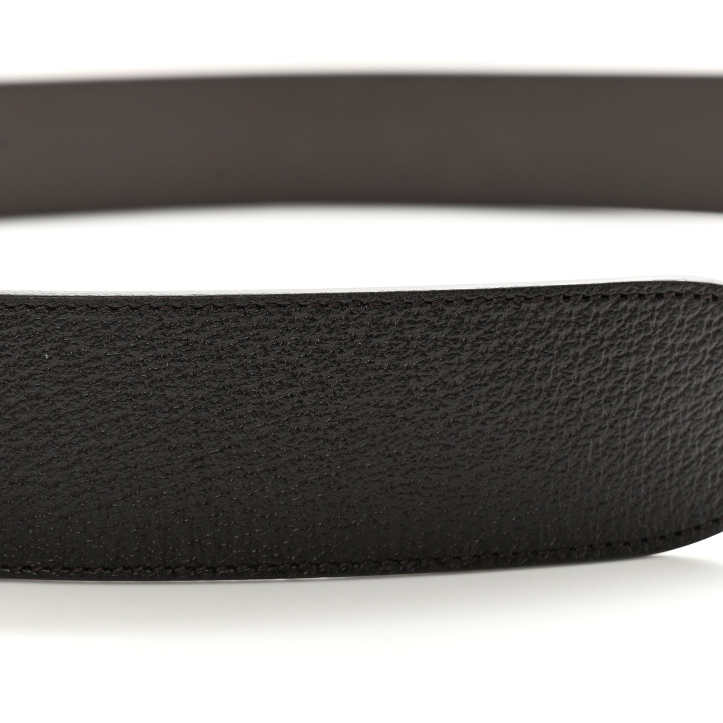 Textured Dollar Calfskin Double G 40mm Belt 80 32 Dark Cocoa
