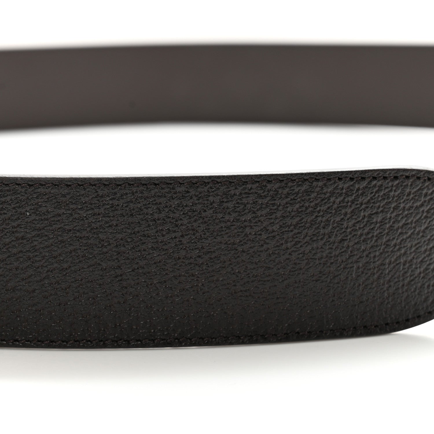 Gucci Textured Dollar Calfskin Double G 40mm Belt 80 32 Dark Cocoa 6 of 8