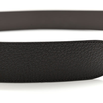 Gucci Textured Dollar Calfskin Double G 40mm Belt 80 32 Dark Cocoa 6 of 8