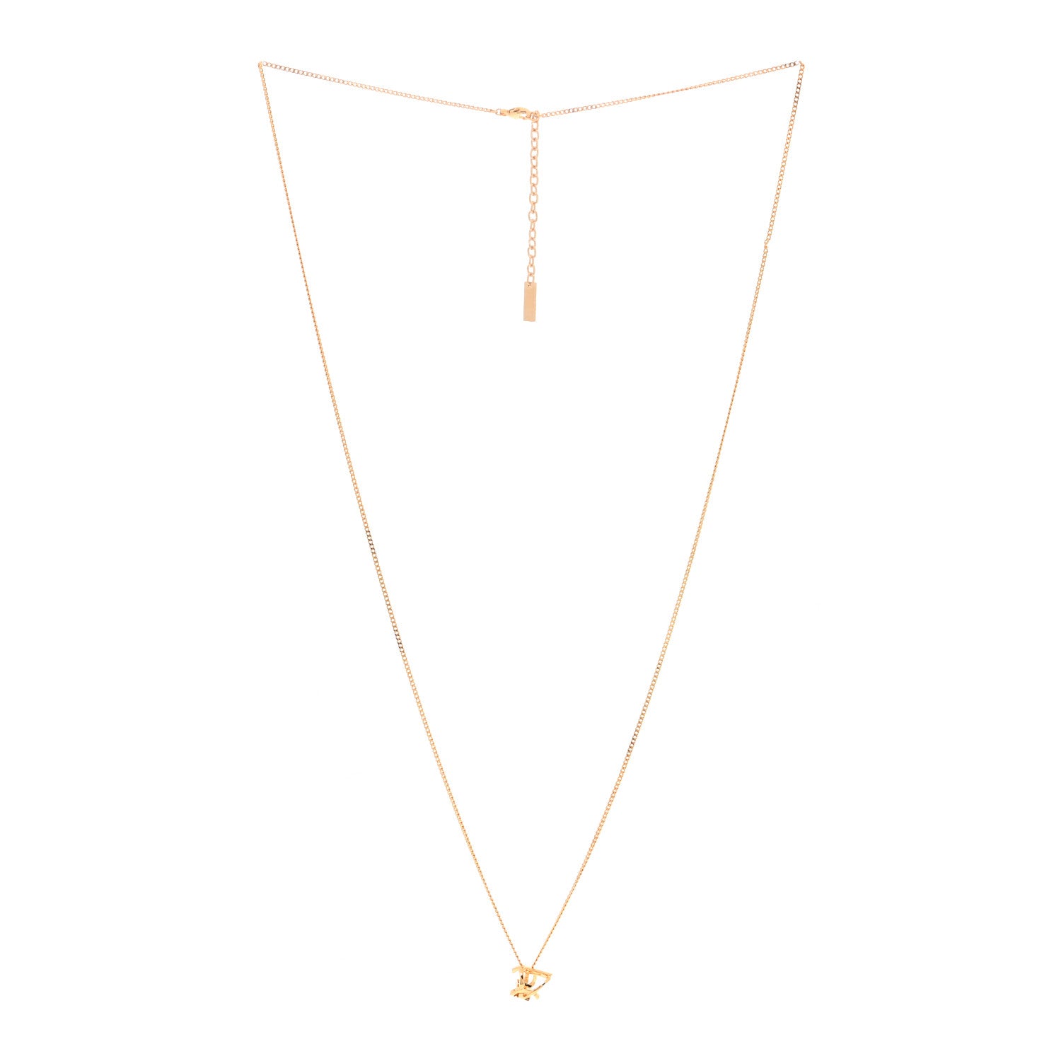 Saint Laurent Metal Opyum Twist Necklace Gold 3 of 4