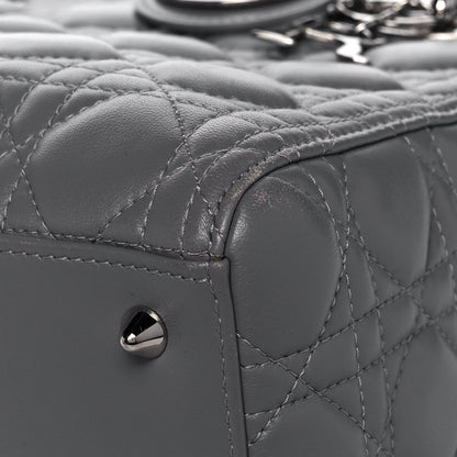 Christian Dior Lambskin Cannage Medium Lady Dior Crystal Strap Grey 11 of 15