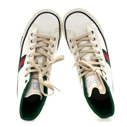 Gucci Monogram GG Mignon Web Womens 1977 Tennis High Top Sneakers 37 White 2 of 9