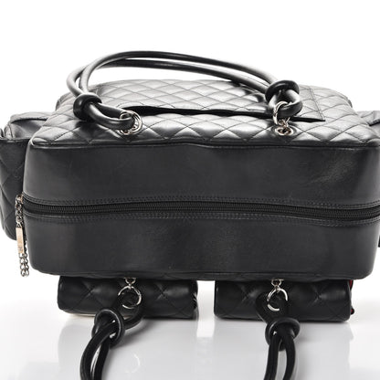 Chanel Calfskin Quilted Large Cambon Multipocket Reporter Black White 8 of 8