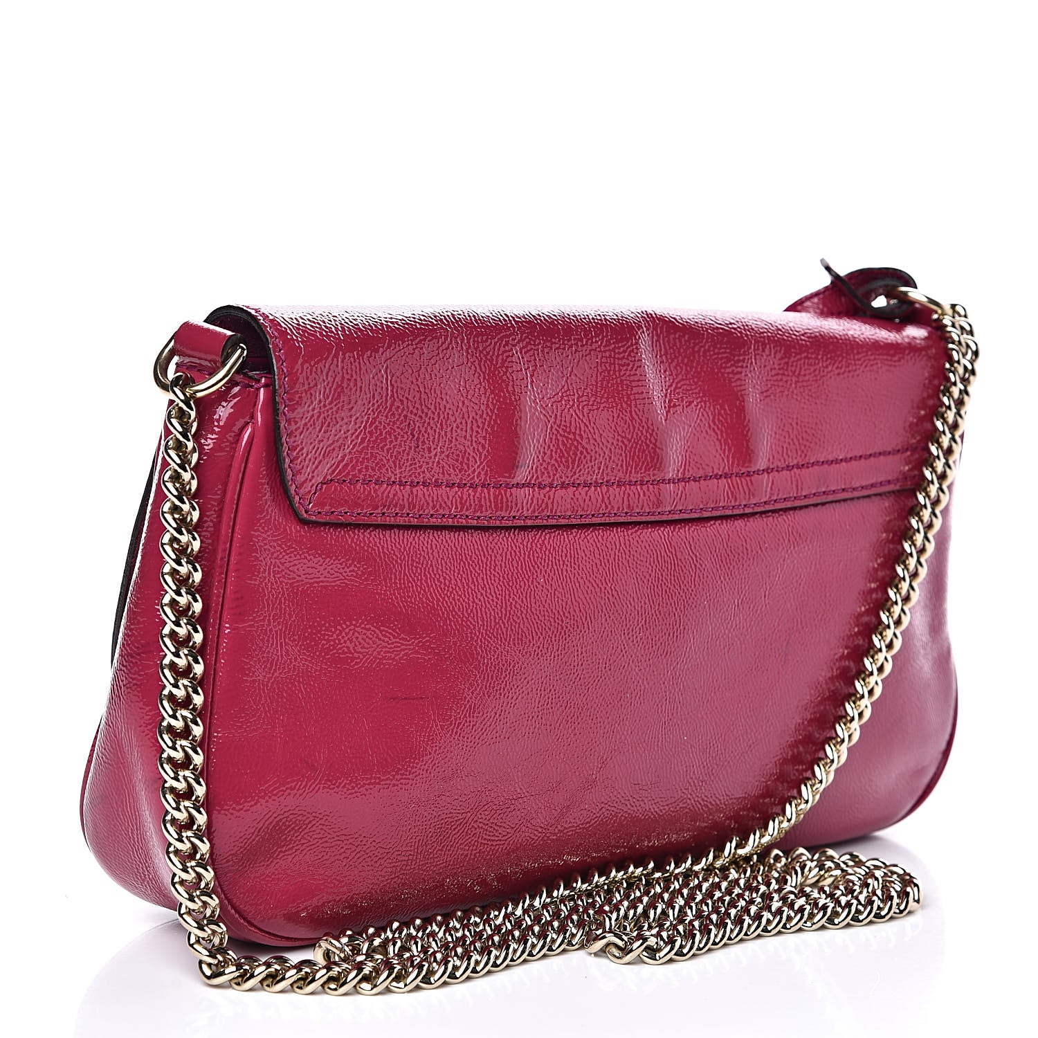 Gucci Patent Medium Soho Flap Crossbody Bright Bougainvillea 3 of 16