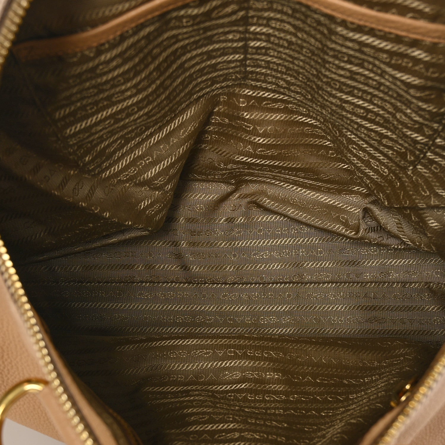 Prada Vitello Daino Top Handle Zip Tote Sughero 4 of 7