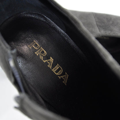 Prada Suede Ankle Boots 37 Grey 6 of 8