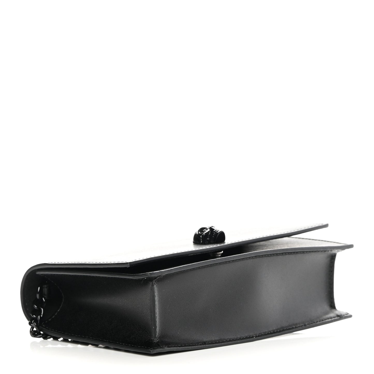 Calfskin Mini Skull Chain Crossbody Bag Black