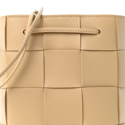 Bottega Veneta Lambskin Maxi Intrecciato Small Cassette Crossbody Bucket Bag Porridge 7 of 9