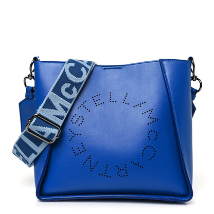 Stella McCartney Eco Alter Nappa Perforated Logo Crossbody Blue 1 of 12
