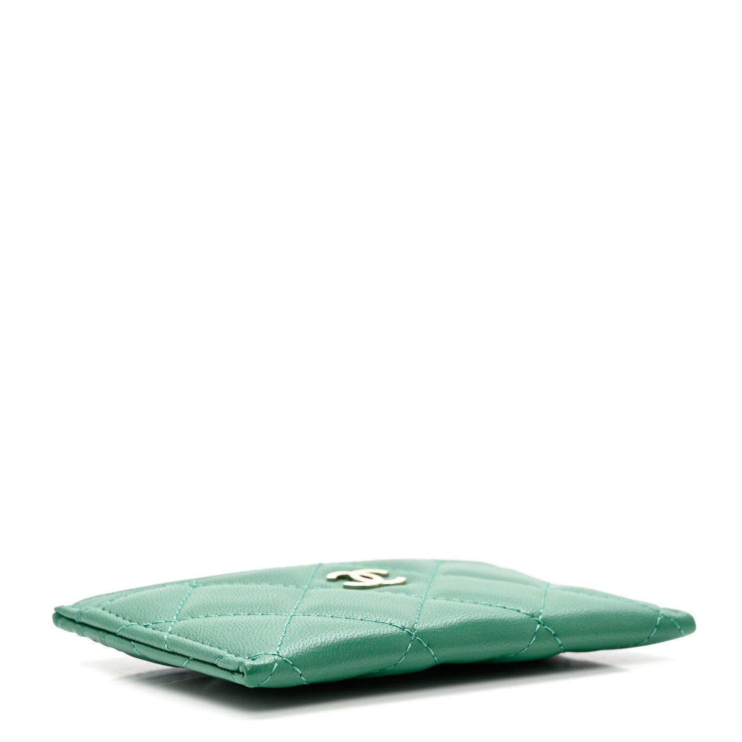 Chanel Lambskin Quilted Card Holder Green 3 of 8