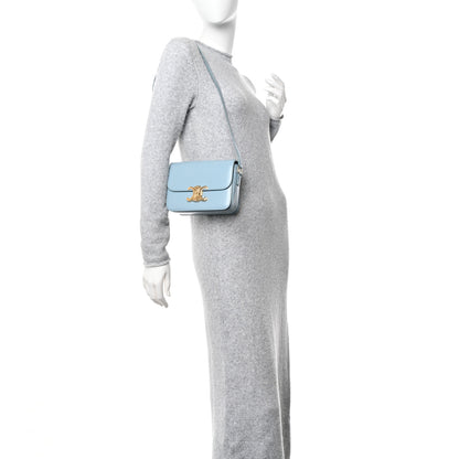 Celine Shiny Calfskin Teen Triomphe California Blue 2 of 10