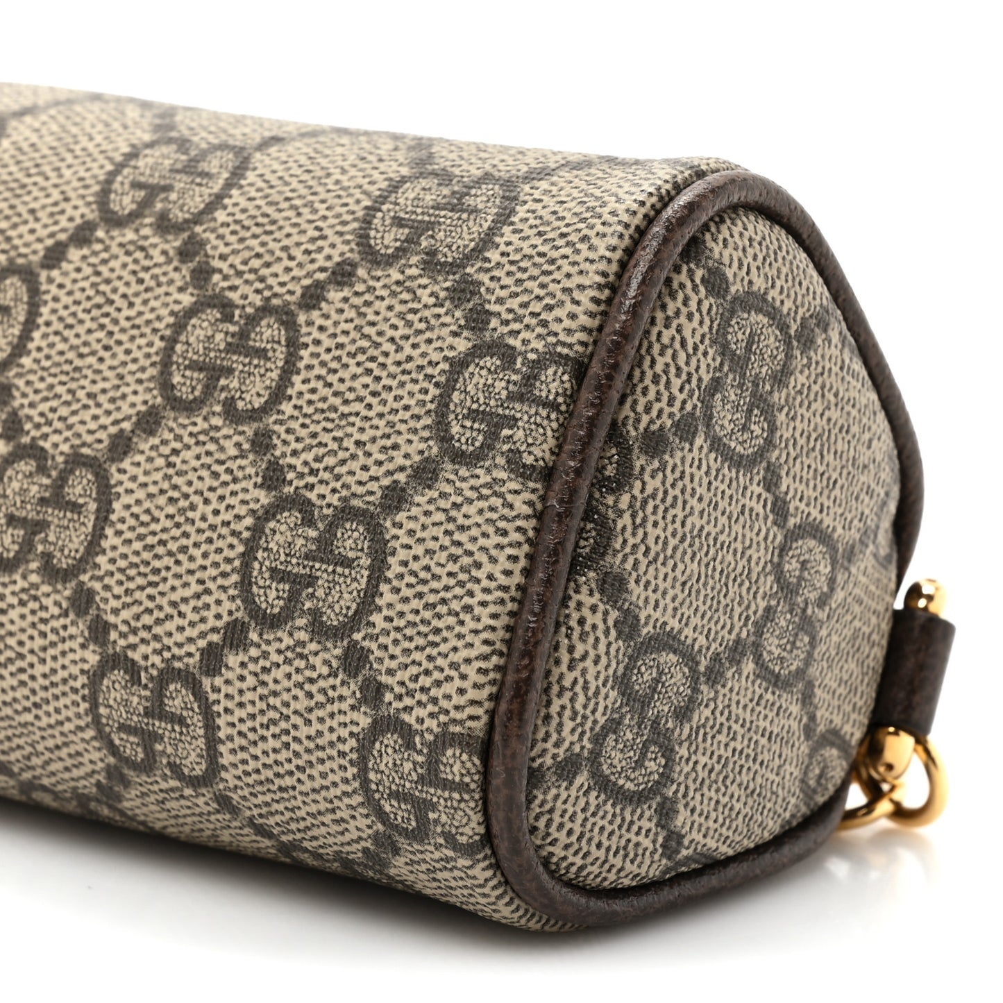 GG Supreme Monogram Strawberry Retro Interlocking G Barrel Coin Purse Beige Ebony