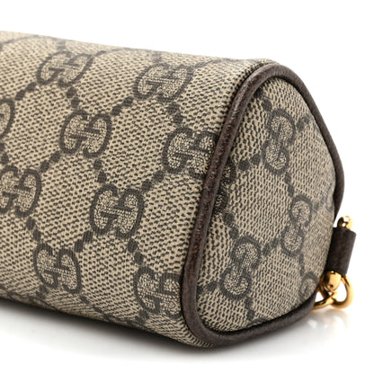 Gucci GG Supreme Monogram Strawberry Retro Interlocking G Barrel Coin Purse Beige Ebony 7 of 8