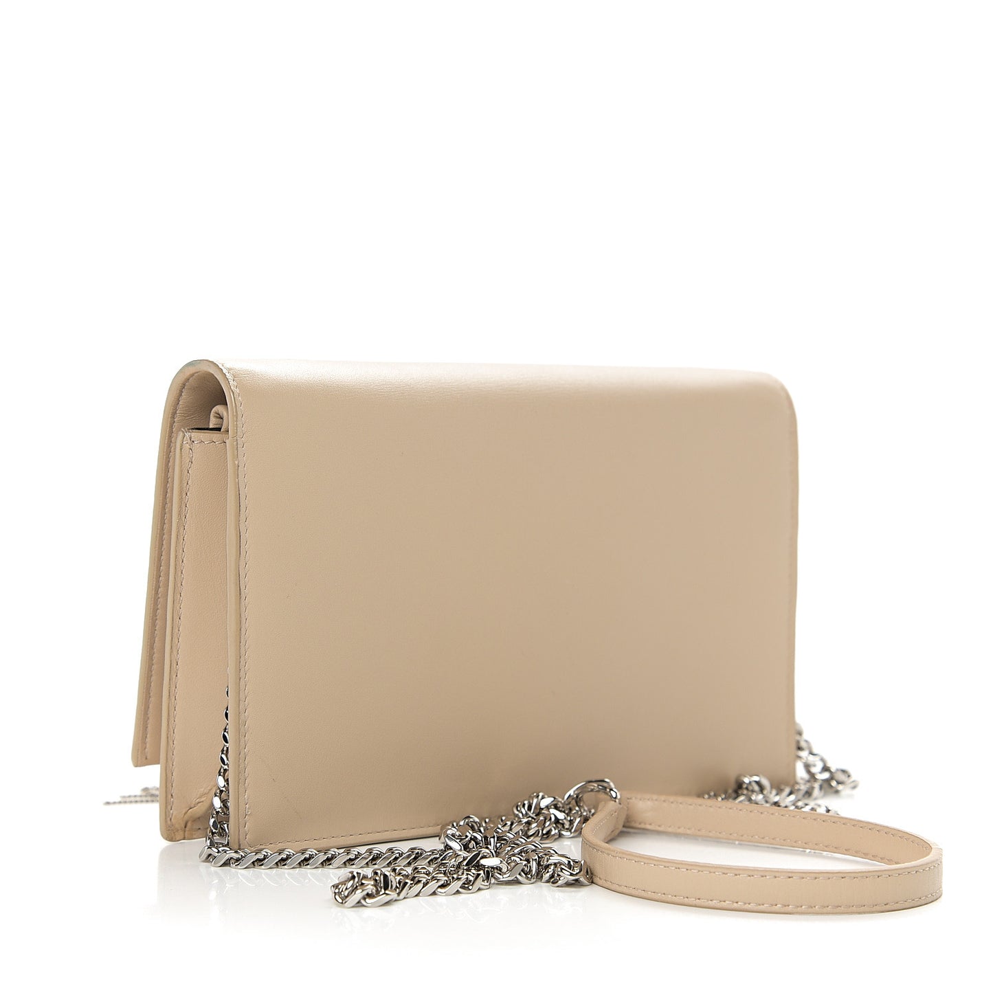 Smooth Calfskin Classic Monogram Kate Tassel Chain Wallet Light Natural