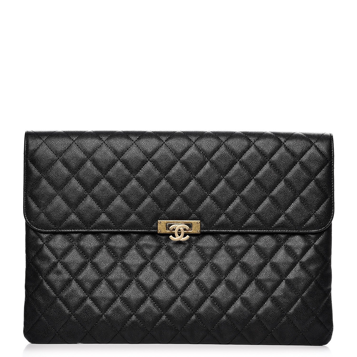 Chanel Caviar Quilted Large Golden Class Pouch Black 1 of 8