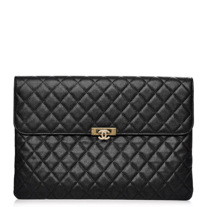 Chanel Caviar Quilted Large Golden Class Pouch Black 1 of 8