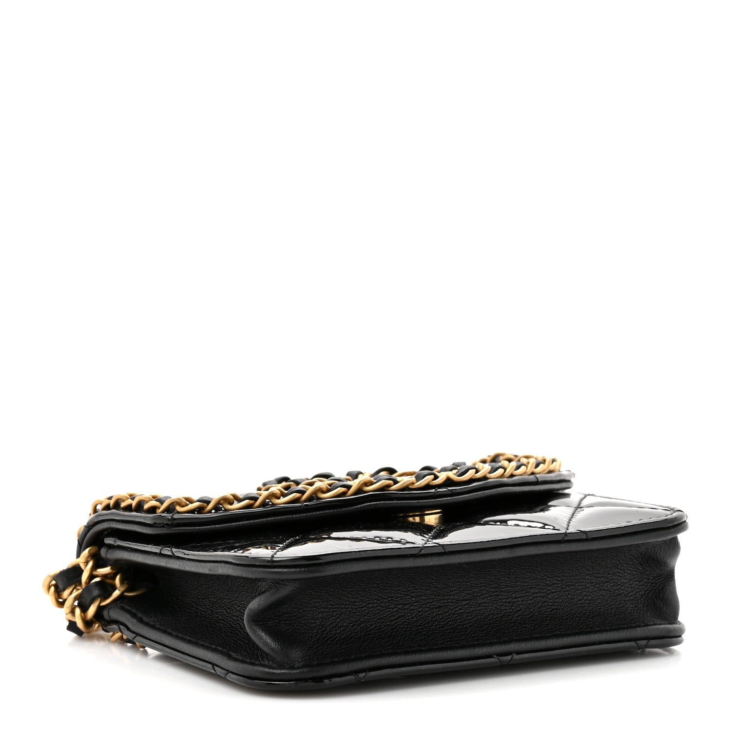 Chanel Patent Quilted Chain Around Heart Mini Chain Flap Black 4 of 10