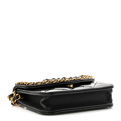 Chanel Patent Quilted Chain Around Heart Mini Chain Flap Black 4 of 10