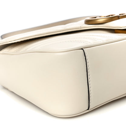 Gucci Calfskin Matelasse Small GG Marmont Shoulder Bag White 5 of 17