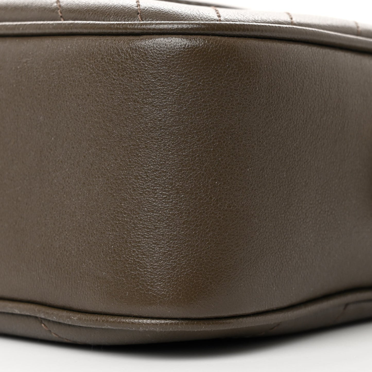 Sakai Be Green Calfskin Diagonal Stitched Small Blondie Shoulder Bag Craclet Brown