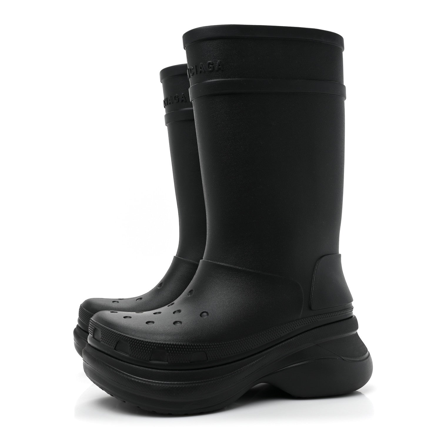 Balenciaga X CROCS Rubber Womens Rain Boots 40 Black 3 of 11