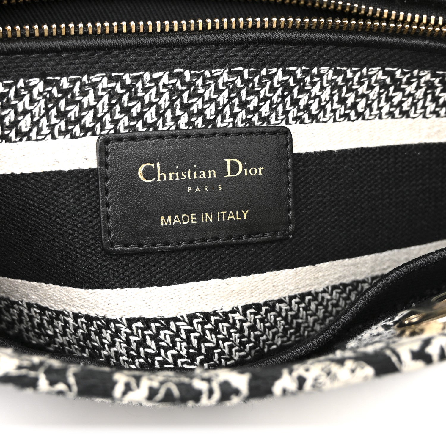 Christian Dior Canvas Embroidered Medium Plan de Paris Lady D-Lite Black White 6 of 13