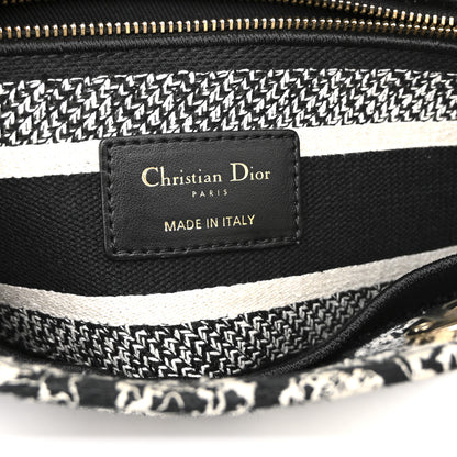 Christian Dior Canvas Embroidered Medium Plan de Paris Lady D-Lite Black White 6 of 13