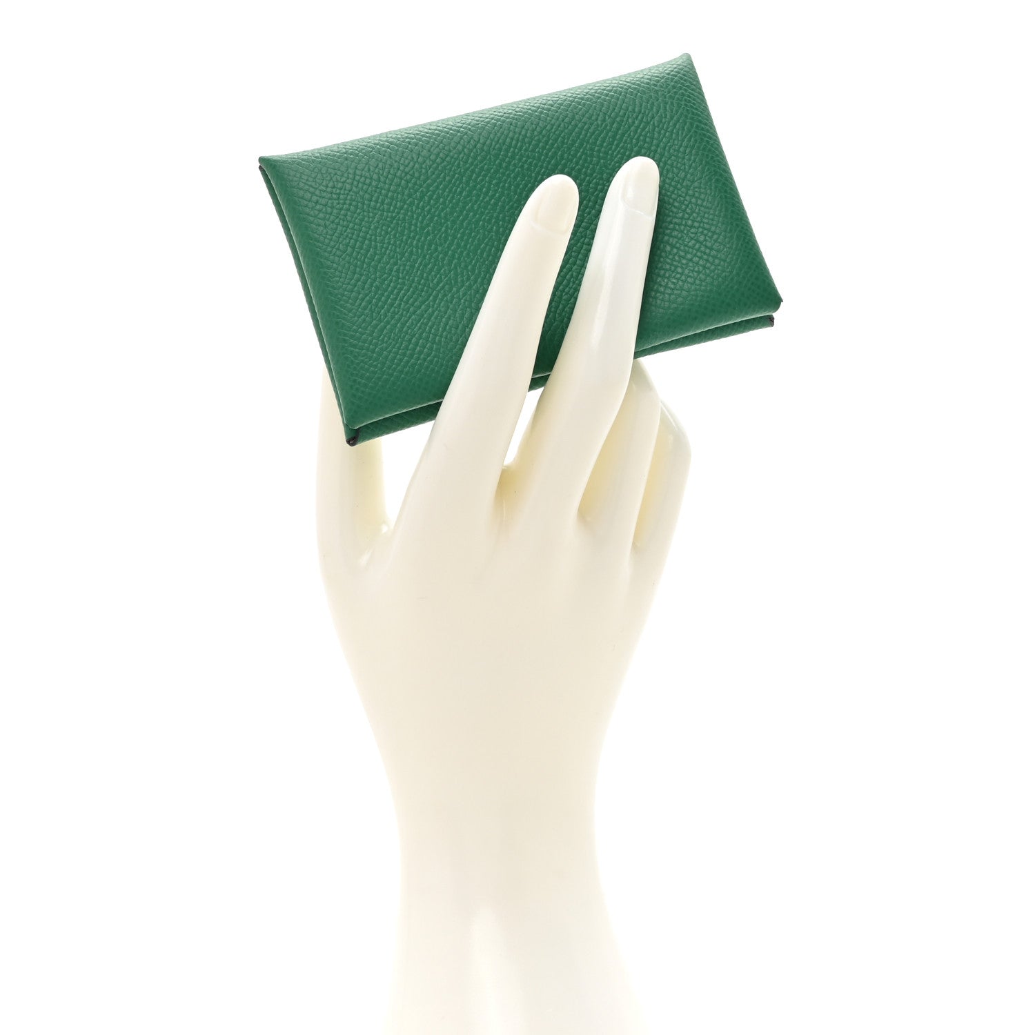 Hermes Epsom Horseshoe Calvi Card Case Vert Vertigo Craie 2 of 8