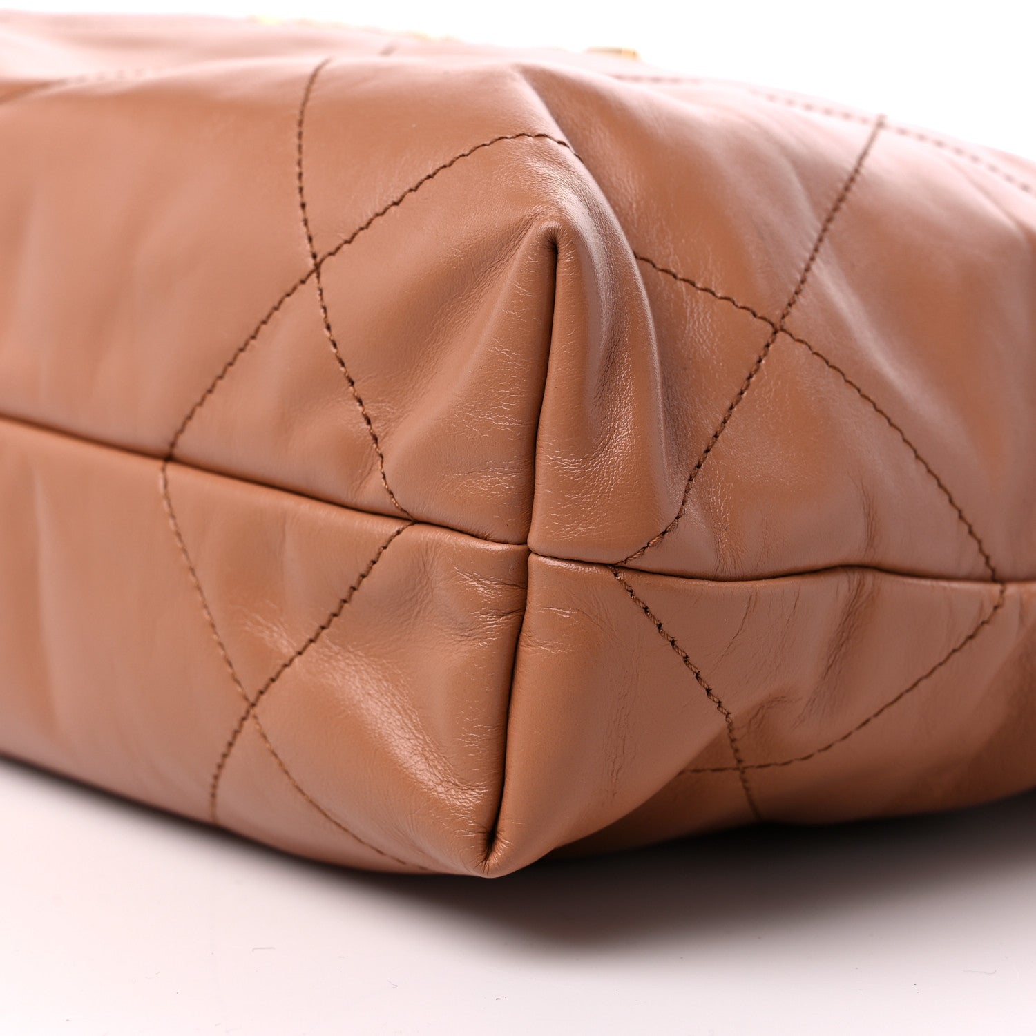 Chanel Shiny Calfskin Quilted Small Chanel 22 Camel 10 of 12