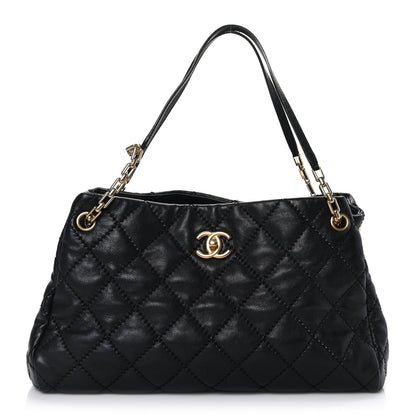 Chanel Calfskin Stitched Large Retro Chain Tote Black 1 of 12