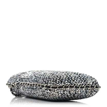 Chanel Tweed Sequin Chain Around Phone Holder Silver Black 4 of 10