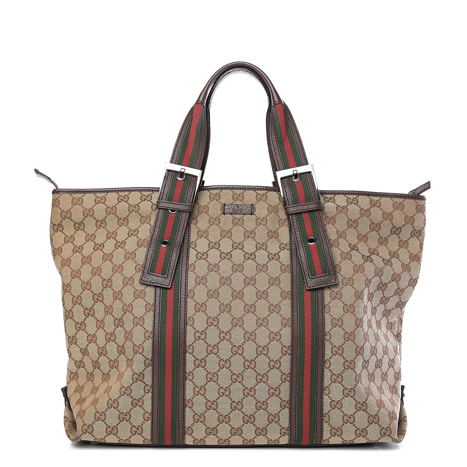 Gucci Monogram Web Large Joy Tote Dark Brown 1 of 11