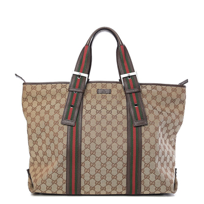 Gucci Monogram Web Large Joy Tote Dark Brown 1 of 11