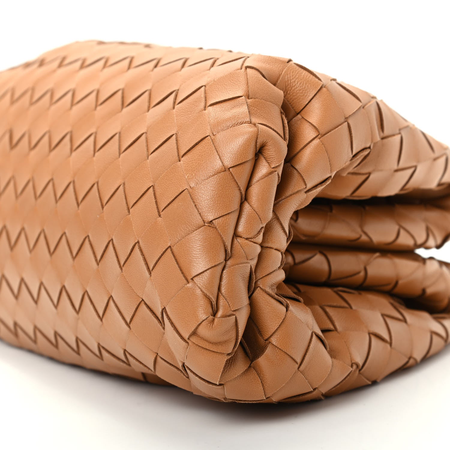 Bottega Veneta Nappa Maxi Intrecciato The Pouch Oversized Clutch Caramel 7 of 9