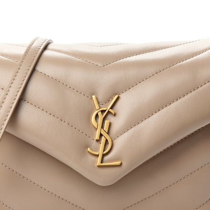 Saint Laurent Calfskin Y Quilted Monogram Toy Loulou Crossbody Bag Dark Beige 11 of 12