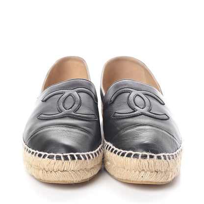 Chanel Lambskin CC Espadrilles 39 Black 2 of 8