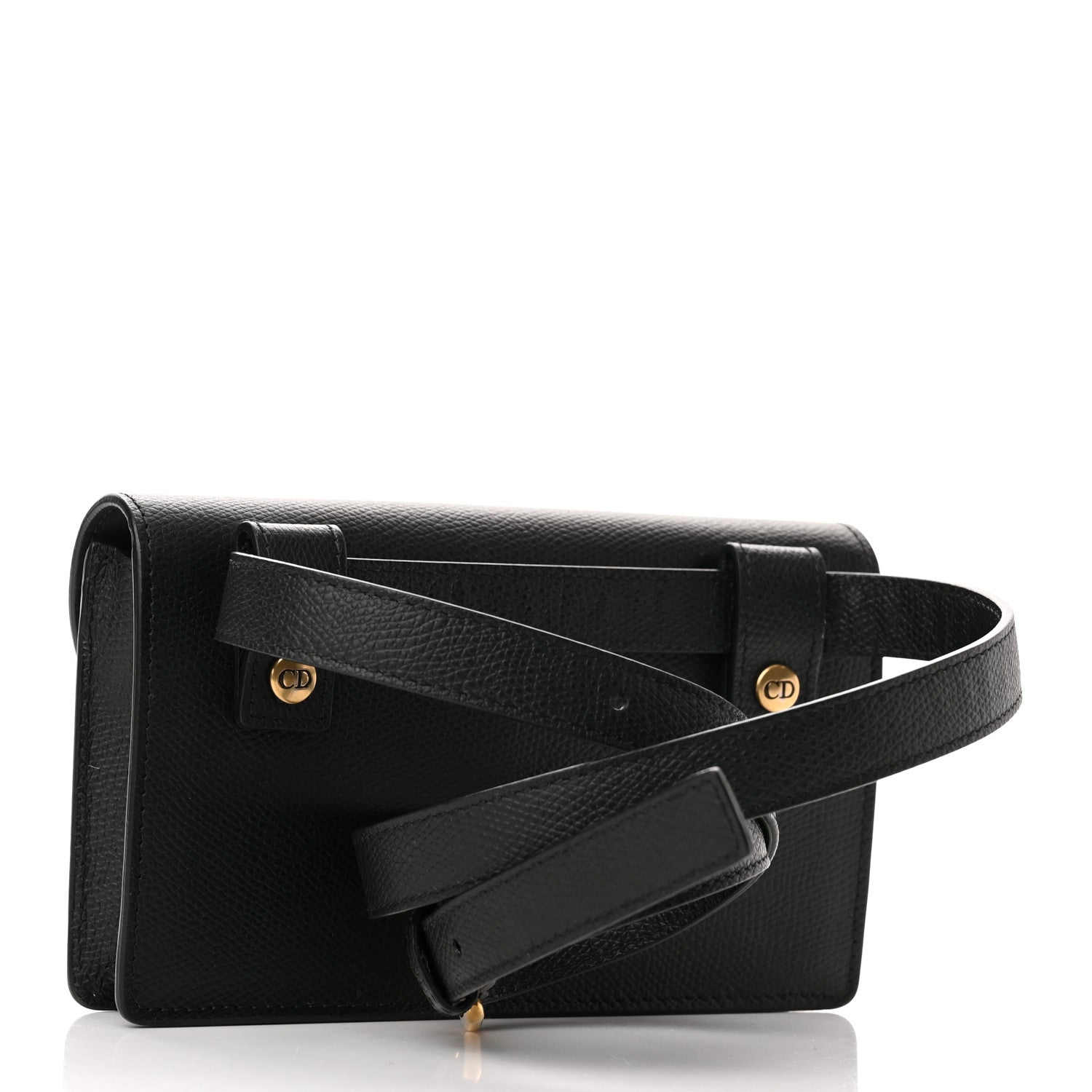Christian Dior Grained Calfskin Saddle Belt Bag Black 3 of 9