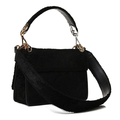 Fendi Velluto Astrakan Vitello Dolce F is Fendi Kan I Shoulder Bag Black 3 of 17