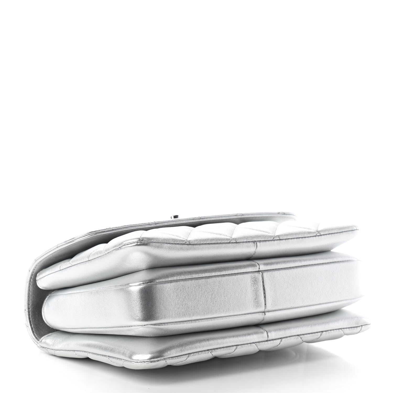 Chanel Metallic Lambskin Quilted Small Trendy CC Flap Dual Handle Bag Silver 3 of 8