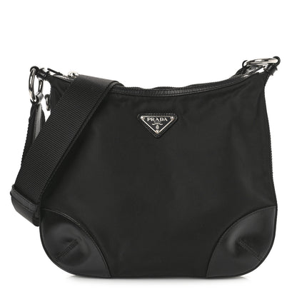 Prada Tessuto Nylon Calfskin Flat Messenger Bag Black 1 of 8